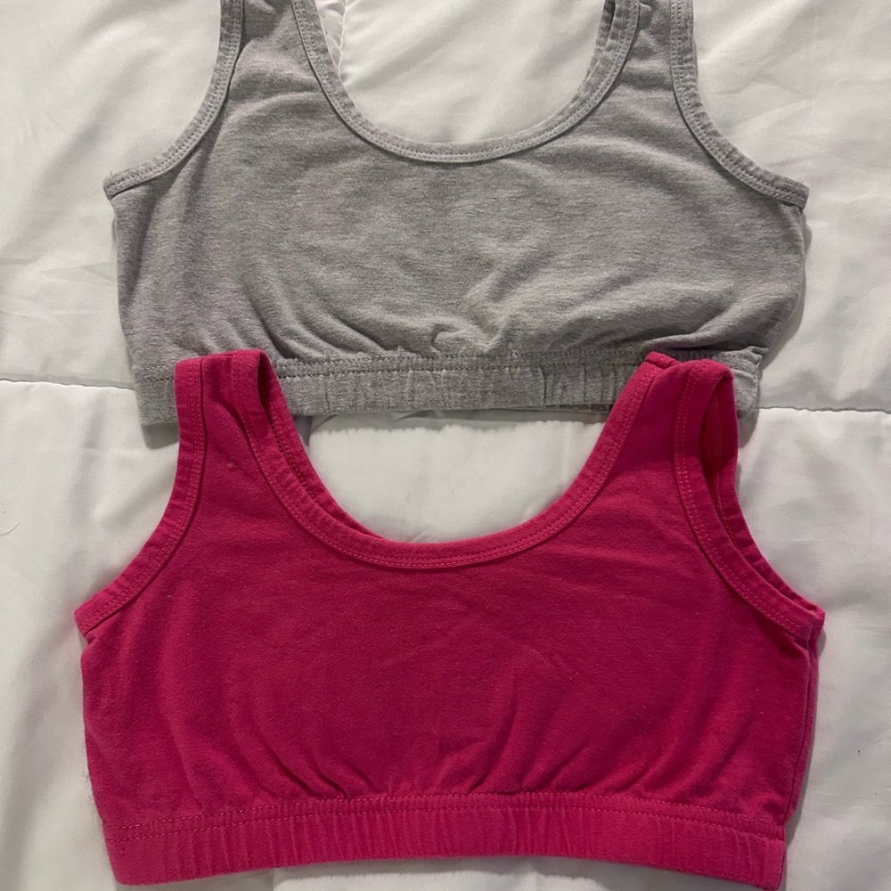 Gray and Pink Sports Bras
